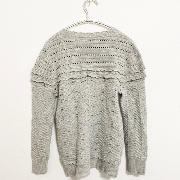 J. Crew Crewneck Scalloped Pointelle Sweater Small - Picture 4 of 7